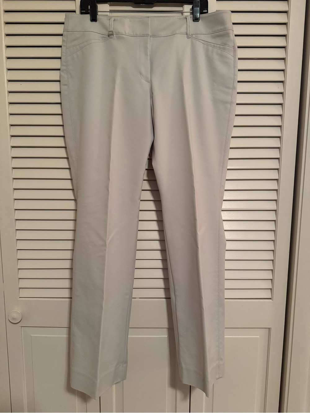 White House Black Market Cream Straight-Leg Trousers